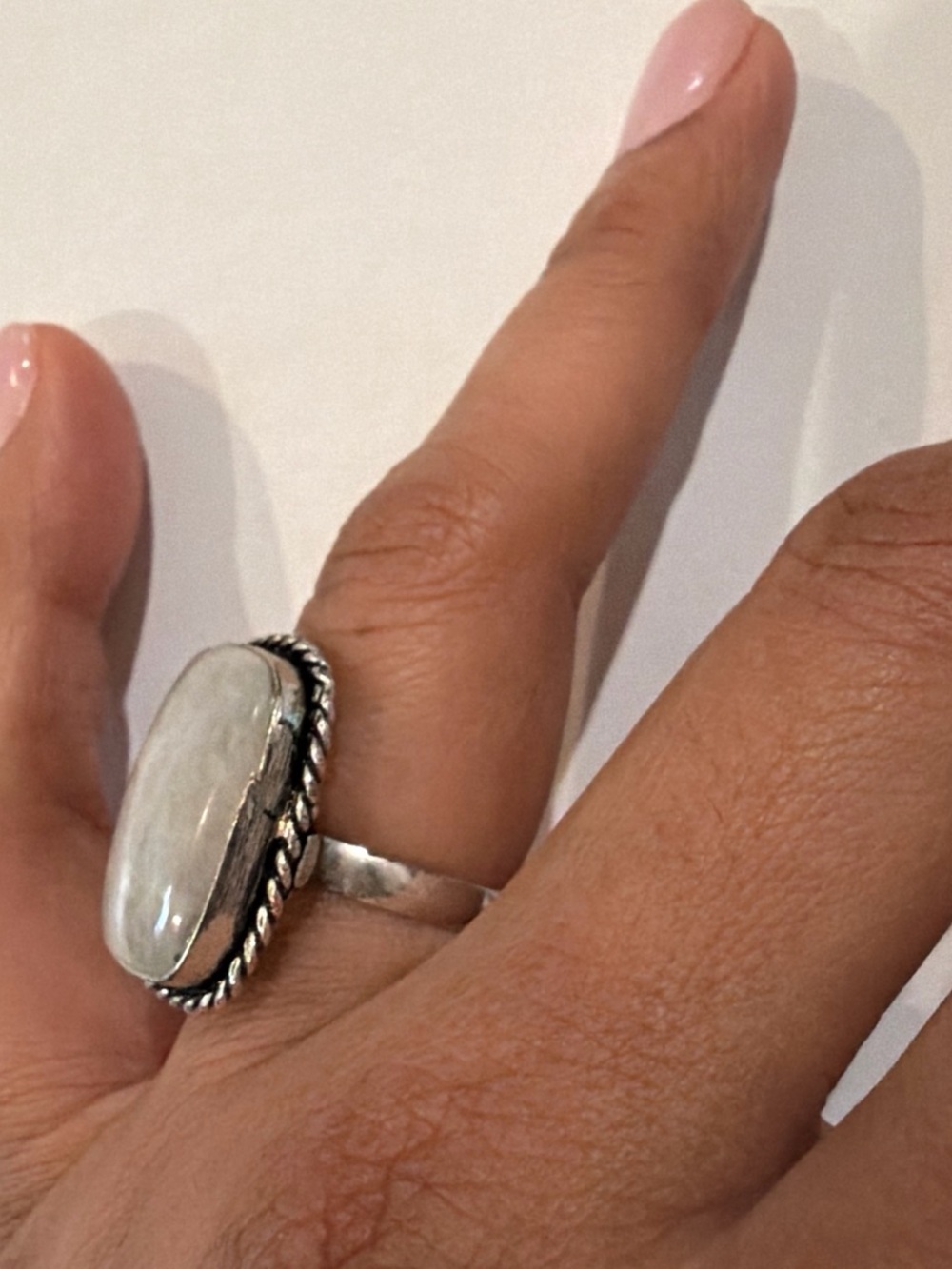 Sterling Silver Moonstone Statement Ring - White Moonstone - Picture 2 of 4